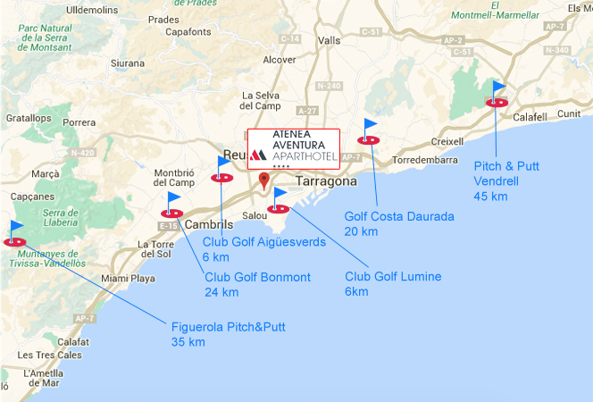 mapa golf atenea port